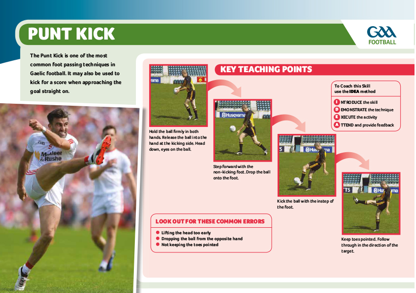 mens skills card punt kick